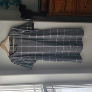Tommy Hilfiger Plaid Grey Dress with Gold Buttons